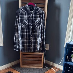 Rock & Republic Black and White Plaid Shirt